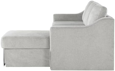 Serta Hawthorne 89.8" Slipcovered Convertible Sleeper Sofa Chaise, Queen Size - Image 4