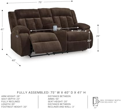 Signature Design by Ashley Power Reclining Loveseat - Image 3