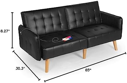 65'' Convertible Futon Sofa Bed - Image 2