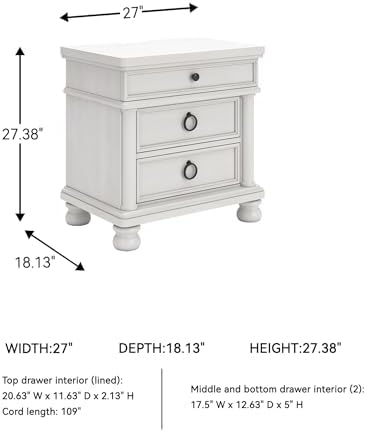 Signature Design by Ashley 3-Drawer Nightstand - Image 3