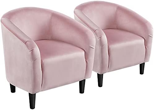 Yaheetech Compact Velvet Accent Chairs Set of 2 by Yaheetech