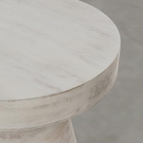 SIMPLIHOME Robbie 16" Wide Mango Wood Accent Table in Distressed Aged White - Image 7