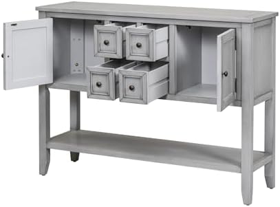 LKTART 44.5" Solid Wood Sideboard Buffet Cabinet, Entryway Console Table - Image 5