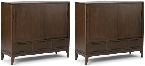 SIMPLIHOME Harper 48" Wide Storage Cabinet in Walnut Brown by SimpliHome