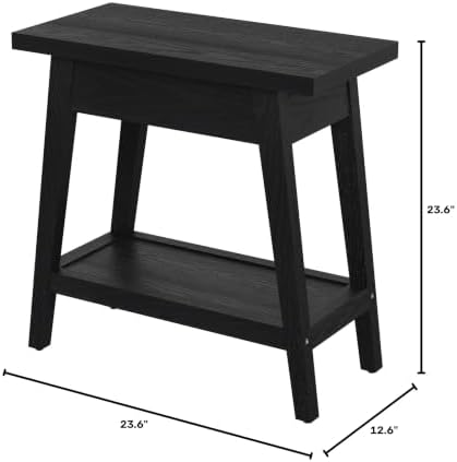 End Table for Living Room, 2-Tier Solid Wood Side Table - Image 2