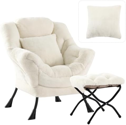 Lazy Chair with Ottoman, Comfy Reading Chair by HomeEastllyHome