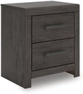 Signature Design by Ashley 2 Drawer Grey Nightstand by Unknown