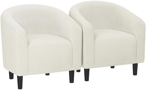 Yaheetech Compact Corduroy Accent Chairs Set of 2 by Yaheetech