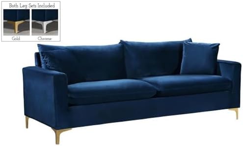 Meridian Furniture Naomi Collection Modern | Contemporary Navy Velvet by Unknown