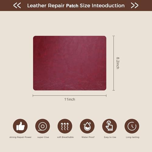 JDLUGH Sofa Leather Repair Patch Tape, 8.2x11 Inch - Image 3