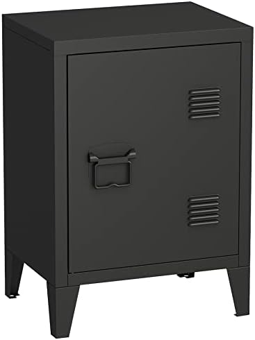 MIOCASA Metal Nightstand Modern End Side Table Steel Bedside Storage Cabinet by MIOCASA