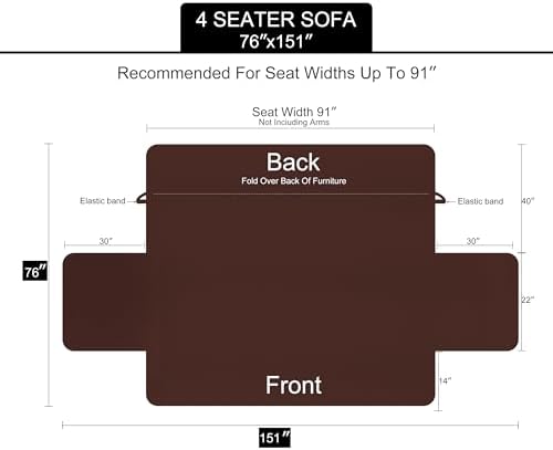 U-NICE HOME 4 Seater Sofa Cover 91''Large Couch Cover - Image 6