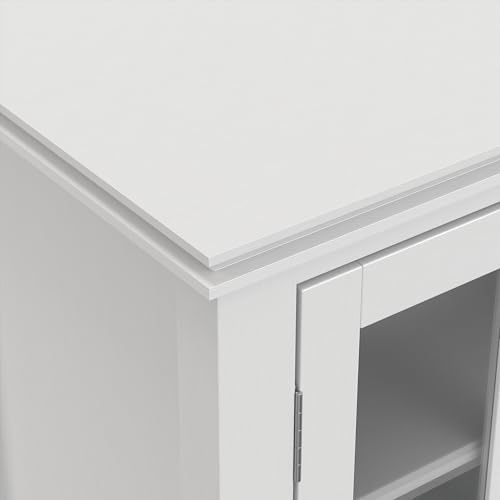 SIMPLIHOME Artisan 53" Wide Solid Wood TV Stand in White - Image 6