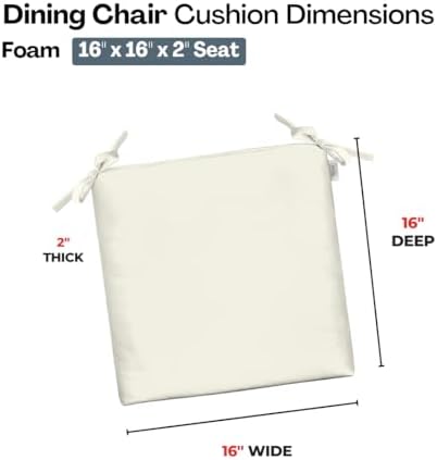 RSH DECOR Sunbrella Foam Chair Cushions Set of 2 | 16x16x2 | All-Weather Square - Image 3