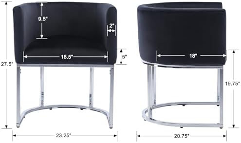 HNY Mid Century Modern Upholstered Barrel Dining Chairs - Image 2