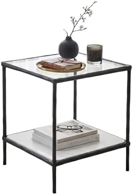Signature Design by Ashley Modern Glass and Marble End Table by Unknown