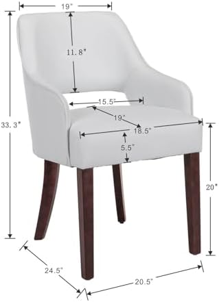 Faux Leather Upholstered Dining Chairs Set of 4 - Image 2