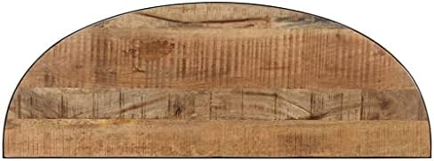 Modern Half Circle Side Table Solid Mango Wood 43.3x15.7x30.3 Inches Living - Image 6