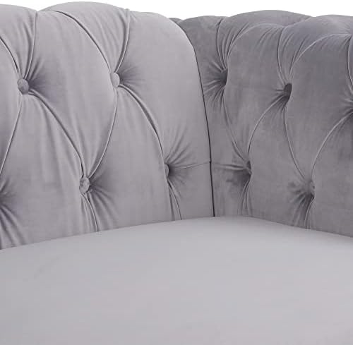 Chesterfield Loveseat, Modern Velvet Sofa Tufted Couch 2 Seater - Image 4