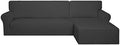 PureFit Stretch Sectional Couch Covers 2 pcs Non Slip L Shape Sofa Cover by PureFit
