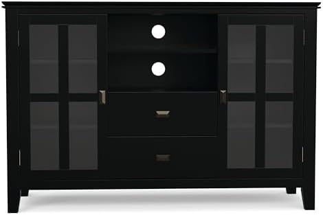 SIMPLIHOME Artisan 53" Wide Solid Wood TV Stand in Black - Image 6