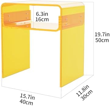 Clear Acrylic End Table 2-Tier Bedside nightstand - Image 3