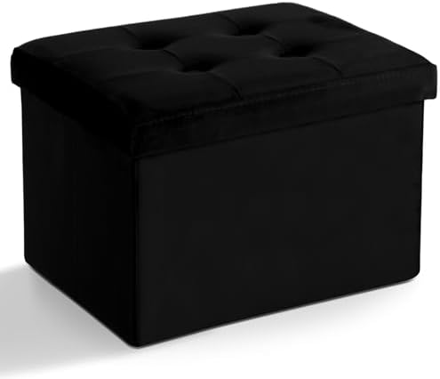 LINMAGCO Ottoman with Storage Small Foot Rest Stool Under Desk Stool Short by LINMAGCO