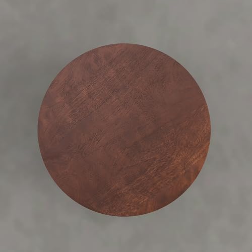 SIMPLIHOME Boyd 13" Wide Mango Wood Round Table in Warm Auburn Brown - Image 3