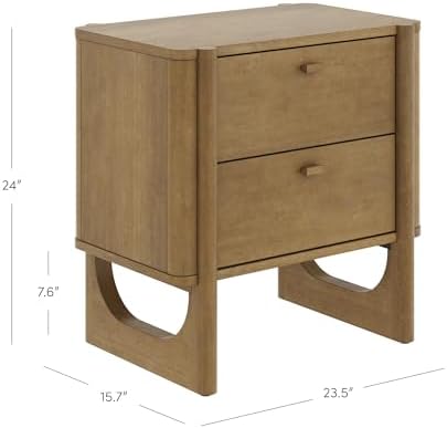 Nathan James Solace Mid Century Modern 2 Drawer Nightstand - Image 2