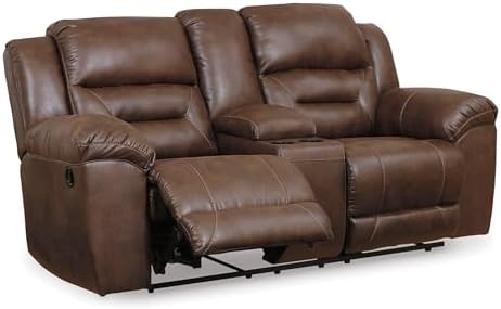 Signature Design by Ashley Brown Reclining Loveseat - Image 6