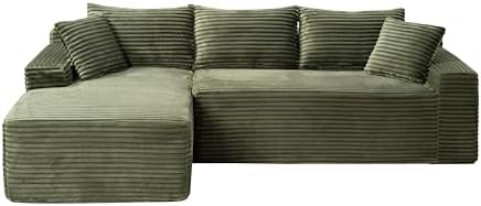 95" L-Shaped Cloud Sectional Couch, Left Facing Modular Compressed Boneless - Image 3