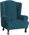 Turquoize Wing Chair Slipcover Velvet Armchair Chair Slipcovers Ultra Soft by Turquoize