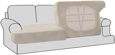 H.VERSAILTEX Stretch Velvet 2 Piece T Cushion Sofa Slipcovers by HVERSAILTEX