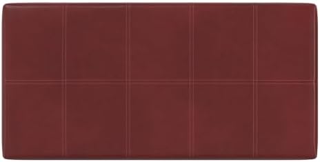 SIMPLIHOME Dover 36" Wide Vegan Leather Storage Ottoman in Radicchio Red - Image 6