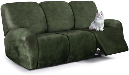 ANARACHON Leather Look Recliner Couch Cover, 8-Pieces Stretch Recliner Sofa by ANARACHON
