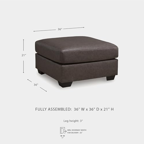 Signature Design by Ashley Oversized Square Faux Leather Ottoman - Image 3