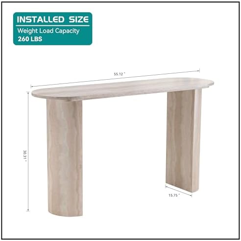 55.12" Faux Marble Pattern Entryway Table - Image 2