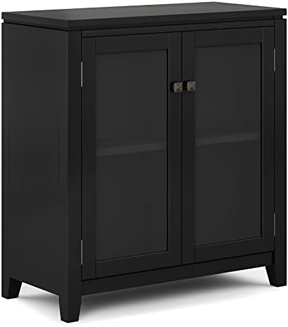 SIMPLIHOME Cosmopolitan 30" Wide Storage Cabinet in Black - Image 6