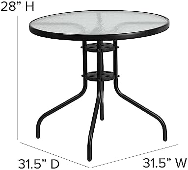 Flash Furniture 31.5 in Metal Round Table - Image 3