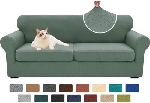 XINEAGE 3-Piece Stretch Sofa Cover, Washable Couch Covers by XINEAGE