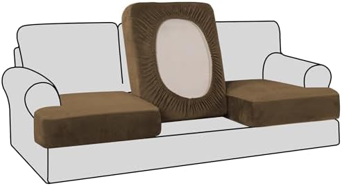 H.VERSAILTEX Stretch Velvet 3 Piece T Cushion Sofa Slipcovers by HVERSAILTEX