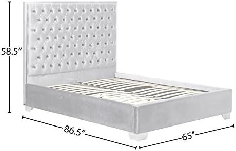 Meridian Furniture Lexi Collection Modern | Contemporary Velvet Upholstered Bed - Image 7
