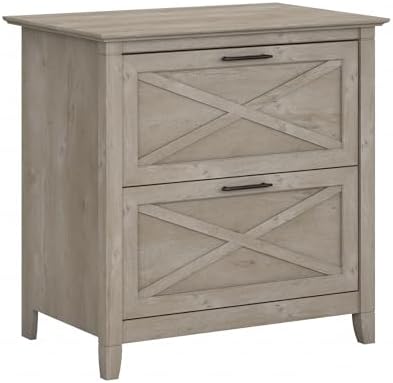 Bush Home Key West 2 Drawer Lateral File Cabinet in Washed Gray, Document by BushHome
