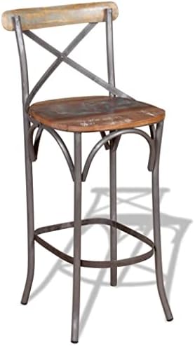 Solid Reclaimed Wood Bar Stool Chair Antique-Style Handmade Barstool - Image 6