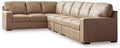 Signature Design by Ashley Large Leather Sectional Sofa, Toffee Brown by Unknown