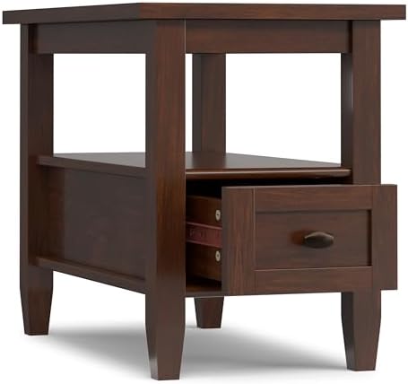 SIMPLIHOME Warm Shaker 14" Wide Solid Wood End Table in Russet Brown - Image 5