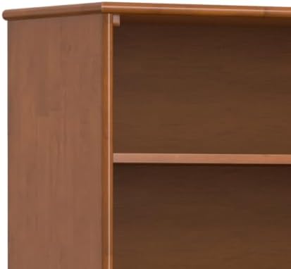 SIMPLIHOME Draper 64" Wide Solid Wood 6-Shelf Bookcase in Teak Brown - Image 6