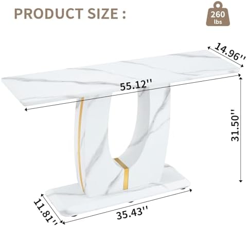 LKTART 55" MDF Console Table for Entryway, Narrow Entryway Table - Image 2