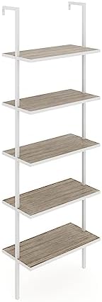 Nathan James Theo 5-Shelf Modern Bookcase, Open Wall Mount Ladder Bookshelf - Image 6