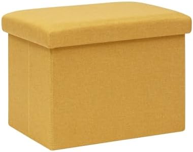 B FSOBEIIALEO Folding Storage Ottoman, 16.5" Linen Ottomans by BFSOBEIIALEO